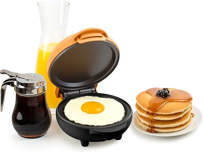 Nostalgia MyMini Personal Electric Griddle, Nonstick Griddle Perfect for Keto & Low-Carb Diets, Eggs, Omelets, Pancakes, Breakfast Sandwiches, Orange