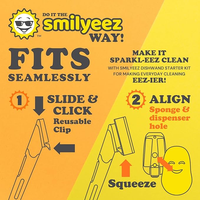 Smilyeez Caddy Combo, Sink Caddy, Smiling Handle, 2 Scrub Moji Sponges, Dishwand with 2 Mini Moji Sponges (Light Blue)