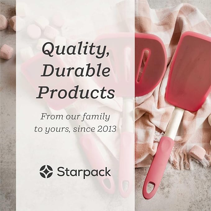 Starpack 'Flex & Flip' Flexible Silicone Turner Spatula (Wide) - High Heat Resistant Spatulas for Cooking Egg 600°F - Silicone Pancake Turner Spatula, LFGB Grade Non Stick Rubber Kitchen Utensils