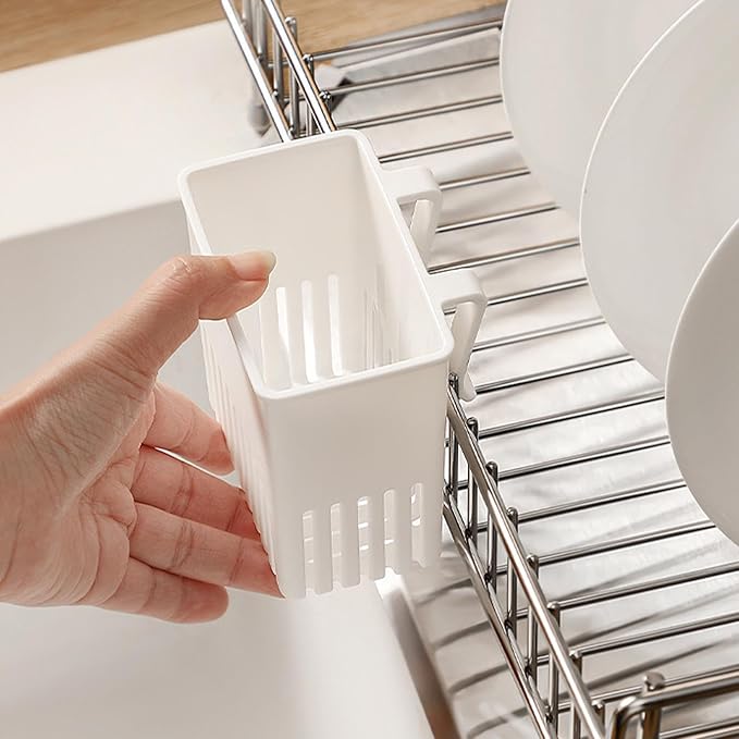 Cutlery Drying Rack - Utensil Drainer | Cutlery Drainer for Sink | Drying Rack Holder | Kitchen Drying Basket | Spoon Knife and Fork Storage Basket | Silverware Holder and Cutlery Drainer for Spoons