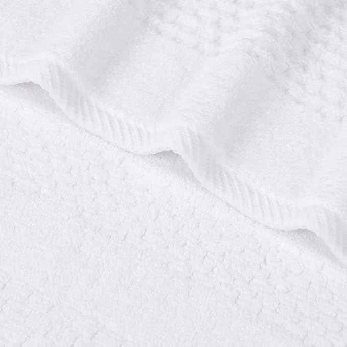 Superior Playa Zero Twist Cotton Medium Weight Towels, for Guest Bath, Bathroom, Shower, Spa, Plush, Quick Dry, Ultra-Soft Towels, Bath Essentials, Waffle Textured, 9 Piece Assorted Towel Set, White