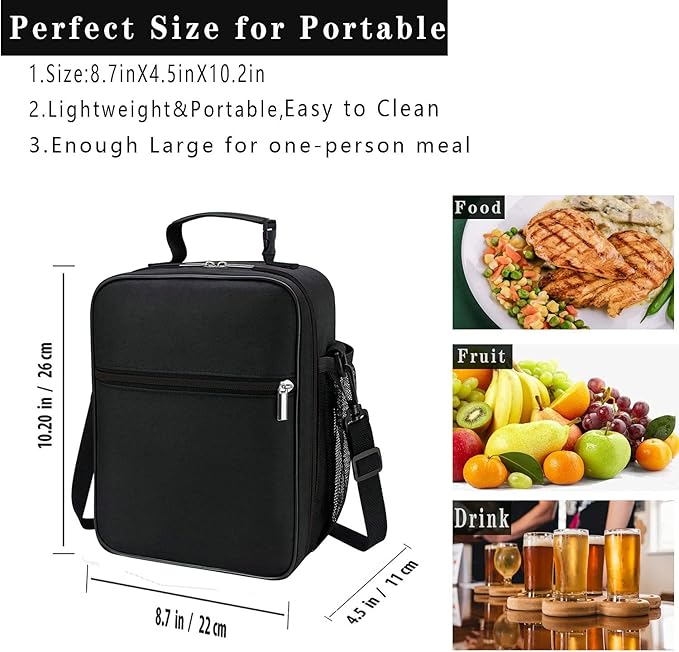 ZM-YOUTOO Lunch Box for Men - Reusable Lunch Bag Men Adult Women- Insulated Small LunchBox