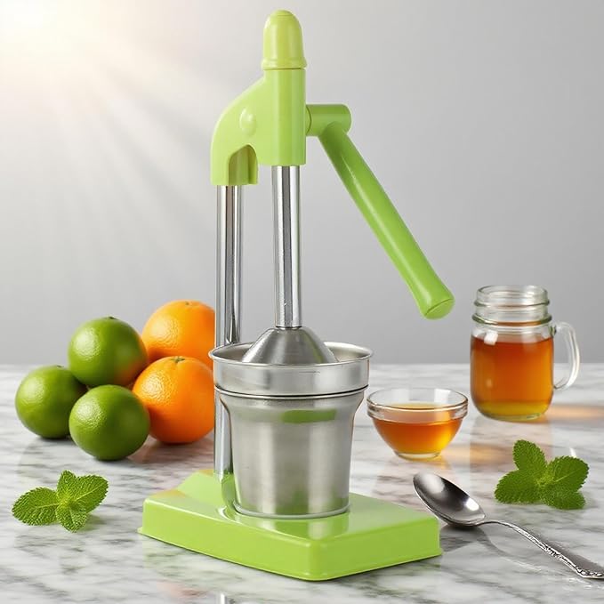 Cast Iron Hand Juicer, Manual Citrus Press, Heavy Duty Lime Lemon Orange Juicer for Fresh Juice, Easy Clean