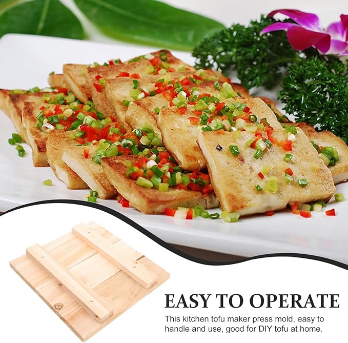 UPKOCH Wooden Tofu Press Mold Washable Board for Homemade Tofu Reusable Maker Convenient Tool for Bean Curd and Cheese Making
