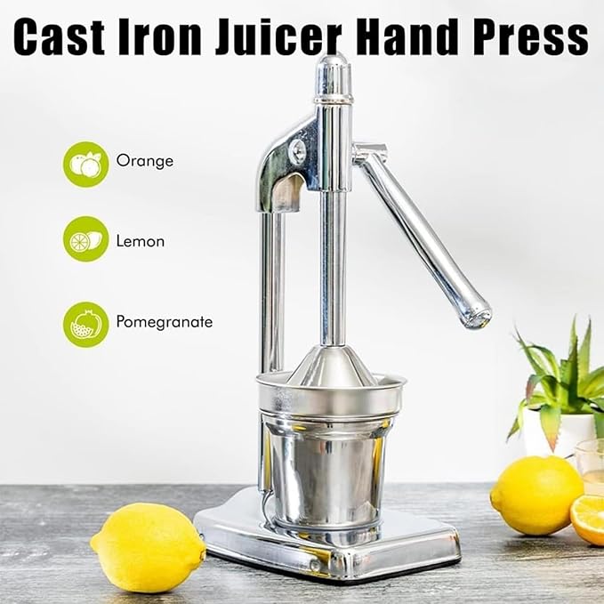 Cast Iron Juicer Hand Press, Stainless Steel Lemon Squeezer, With Non-skid Cup Baseeffort Saving Lever for Fresh Lemonade Orange Juice, Easy To Use, Home And Kitchen Essentials