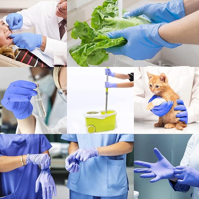 Nitrile Food Safe Disposable Medical Gloves Latex Free Powder Free for Food Prep Cooking Cleaning Exam 3mil