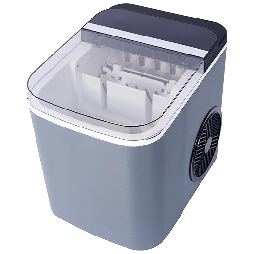 Ice Maker Countertop - Portable Ice Machine Self-Cleaning Ice Makers with Basket and Scoop | 9 Cubes in 6 Mins 26lbs Ice/Day, Nugget Ice Maker for Home Kitchen Camping Party