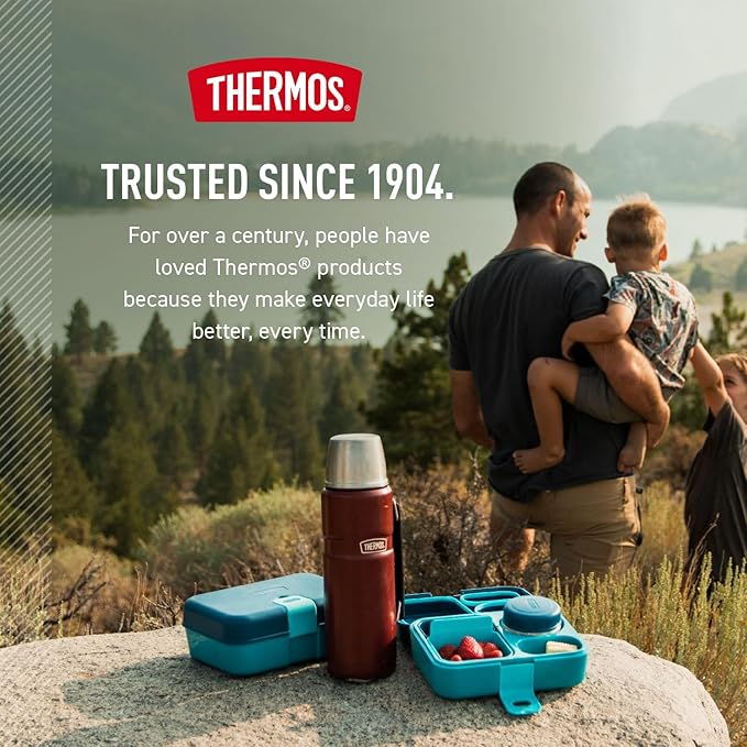 THERMOS Stainless King Vacuum-Insulated Beverage Bottle, 40 Ounce, Rustic Red