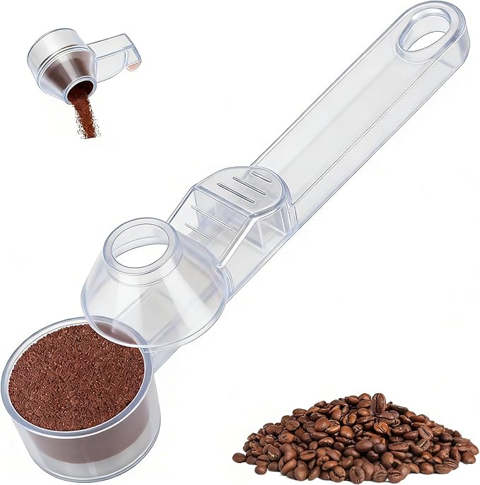 Palksky Coffee Scoop & Funnel for Reusable K Cup Refillable Coffee Pods, 2 Tablespoon Slide Coffee Measuring Funnel Scooper,1PCS - Transparent