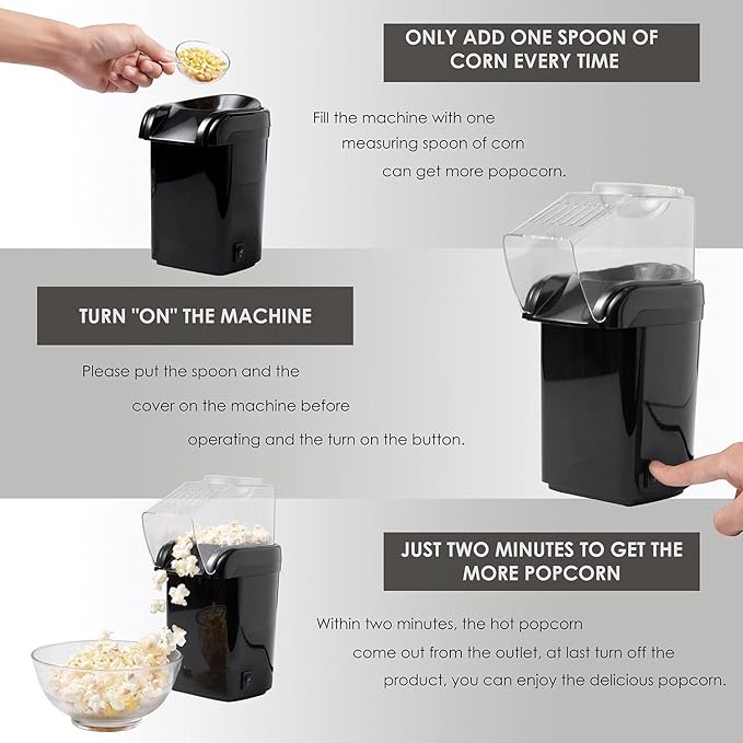 Nostalgia Hot Air Popcorn Popper Maker, 1200W Electric Pop Corner Machine, 16 Cups, 3 Minutes Done, Fully Automatic Healthy No Oil and No Sugar Corn Popcorn Machine (Pink)