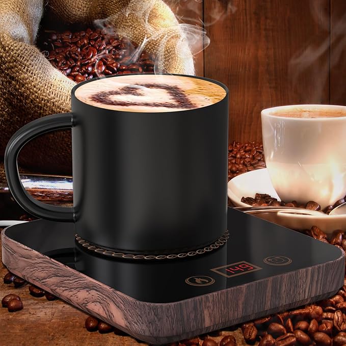 Coffee Mug Warmer for Desk with Auto Shut Off, Coffee Warmer for Desk Office with 3 Adjustable Temp. &12 Hours Timer (Valentines Day Gifts)