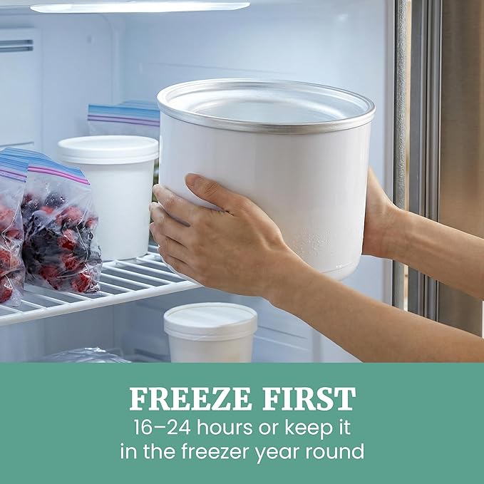 Elite Gourmet EIM263M 2Qt Automatic Ice Cream Maker, Electric Homemade Ice Cream, Gelato, Frozen Yogurt & Sorbet Machine with Double-Insulated Freezer Bowl, One-Touch Operation, Includes Recipe Book