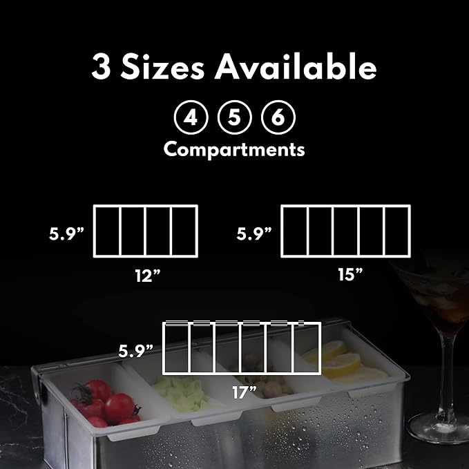 New Star Foodservice 48025 Stainless Steel Condiment Dispenser with 4 Compartments (NO ICE Tray Included)