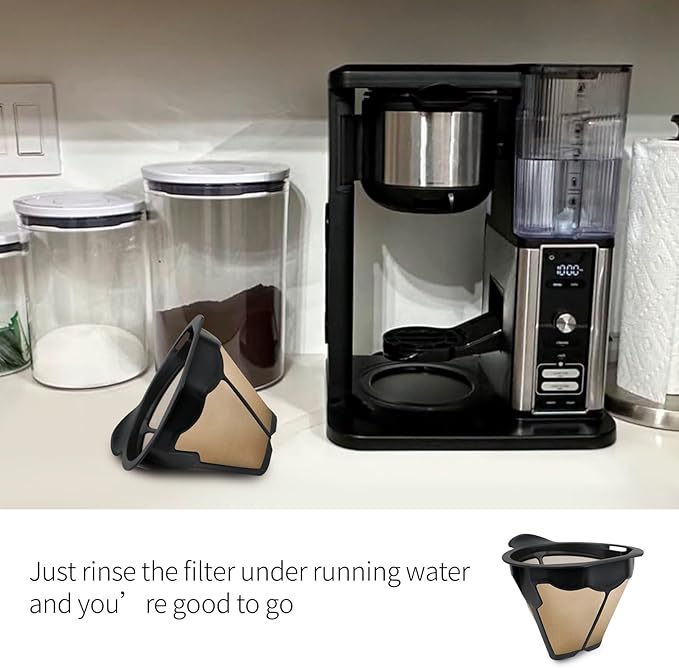 Coffee Filter Replacement for Ninja Coffee Maker - Cone Reusable Permanent Coffee Filter Compatible with Ninja Coffee Machine CM300 CM305 CM360 CM371 CM401, Replacement Parts for Ninja Coffee Maker