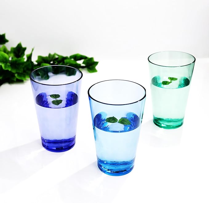 SCANDINOVIA - 19 Oz Unbreakable Cups - Vibrant Acrylic Tumblers, Shatterproof, Reusable & Dishwasher Safe, Smooth Rims, BPA-Free, Indoor & Outdoor Use, Plastic Cocktail Glasses - Set of 6-19 Oz