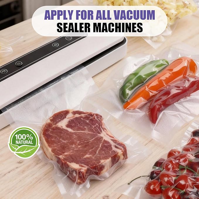 CAREGY Vacuum Sealer Bags 200 Pint 6" x 10" with BPA Free for Food Storage Meal Prep or Sous Vide