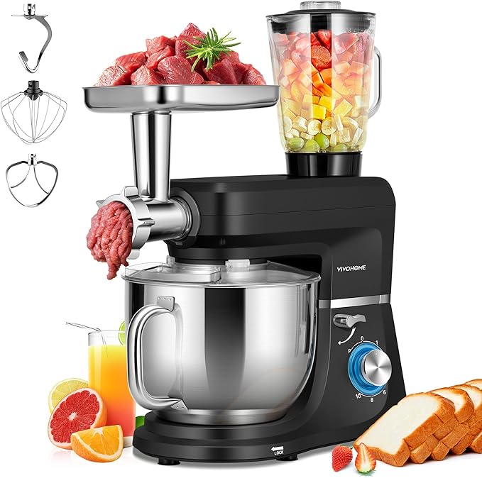 VIVOHOME 3 in 1 Multifunctional Stand Mixer with Nugget Ice Maker Countertop