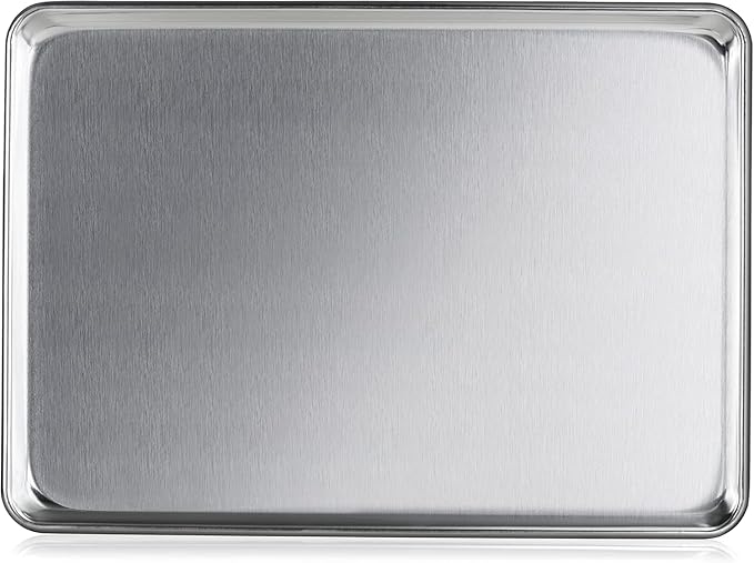 New Star Foodservice Commercial-Grade 18-Gauge Aluminum Sheet Pan/Bun Pan (15 L x21 W x1 H (Two Thirds size) Measure Oven)