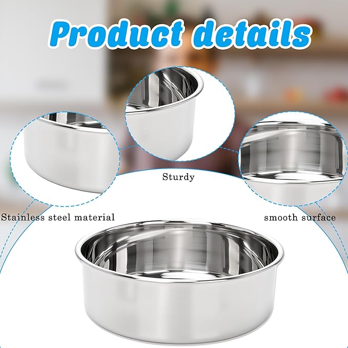 8 Pcs 6 Inch Cake Pan with 100 Easy Lift Paper Liners Stainless Steel Mini Round Cake Pan Tin for Oven Birthday Wedding Party Dishwasher Safe