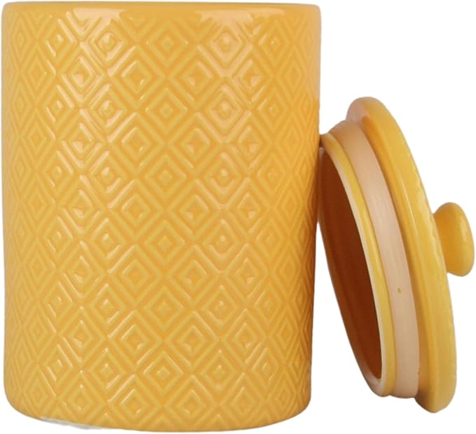 10 Strawberry Street CAN Yell Kitchen Canister Set, Set of 3, Diamond Yellow