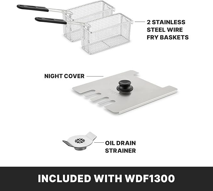 Waring Commercial 10lb Heavy-Duty Deep Fryer, for French Fries, Mozzerella Sticks, Chicken Wings, WDF1300