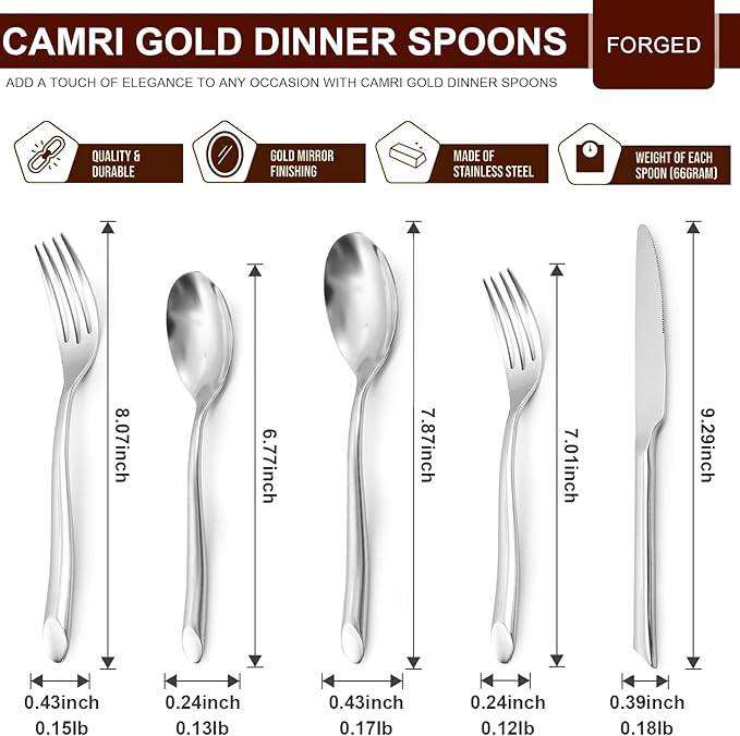 20-Piece Silverware Set with Handle, Stainless Steel Flatware Set, Cutlery Set Mirror Polished, Dishwasher Safe, Service for 4