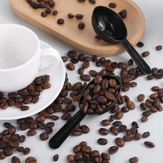 Small Scoops for Canisters, 5 Pack Plastic Scoopers for Containers, Black Coffee Measuring Scoop for Tea, Sugar, Cereal, Milk, Spices(7g)