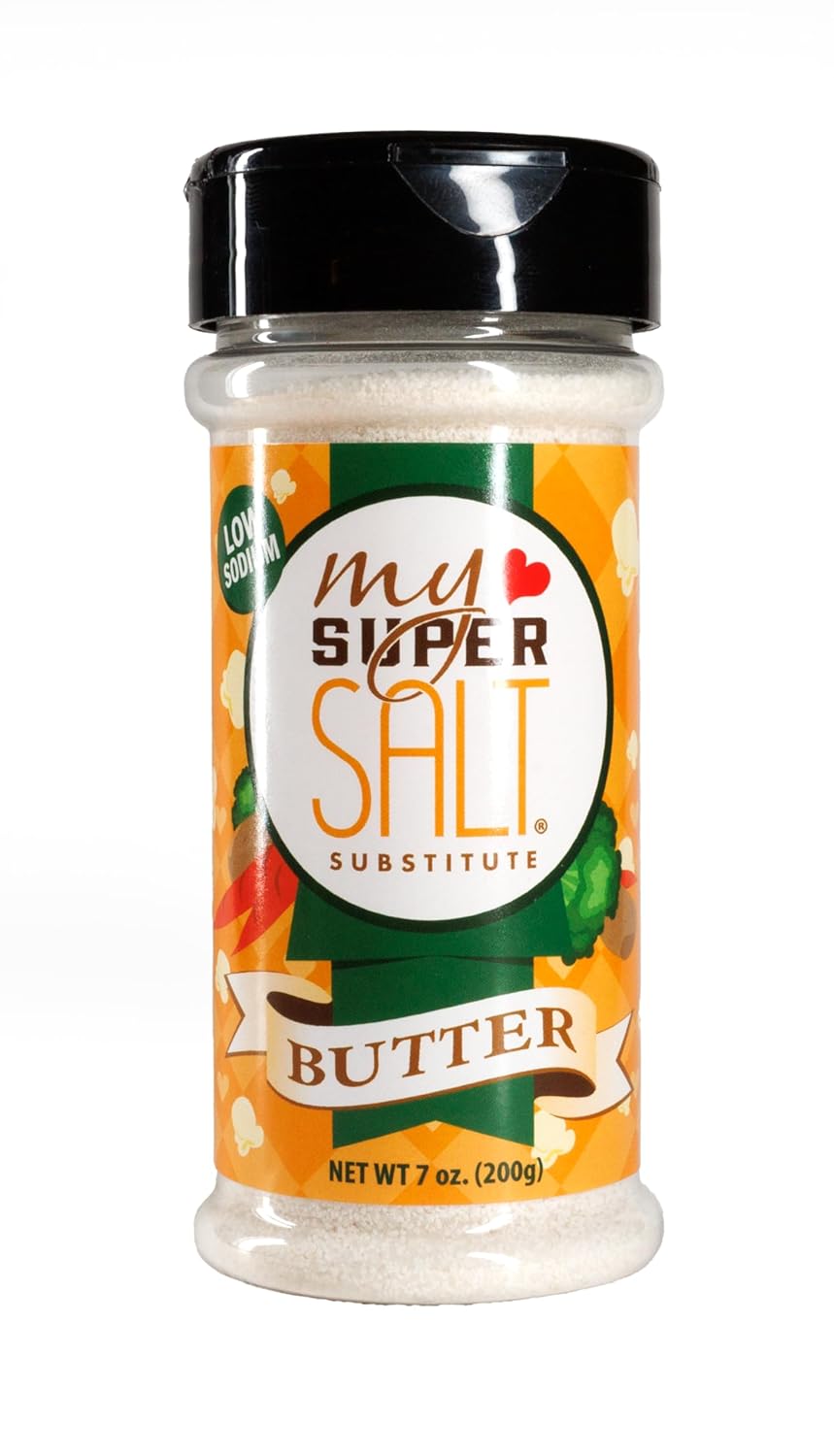 My SUPER SALT® Butter – Functional Butter-Flavored Salt Substitute - 85% Less Sodium - Smart Nutrition + Comfort Food Flavor - 7 oz