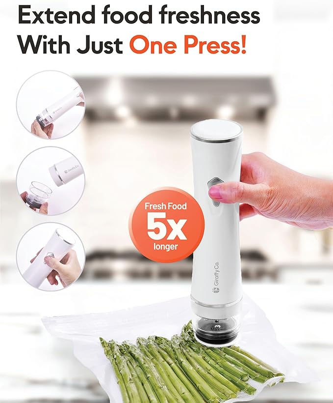 Reusable Vacuum Sealer Bags for Food, XXL 10 Pack (30 x 49 cm / 11.8 x 19.3 in) – BPA‐Free Leak‐Proof Zip Bags with Air Valve, Freezer & Sous Vide Safe, Works with Handheld Sealers