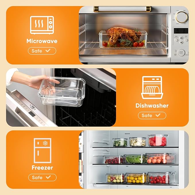 52 Pcs Food Storage Containers with Lids Airtight (26 Containers & 26 Lids) - Leakproof Meal-Prep Container for Kitchen Storage and Organization, Stackable Plastic Food Containers with Labels & Pen