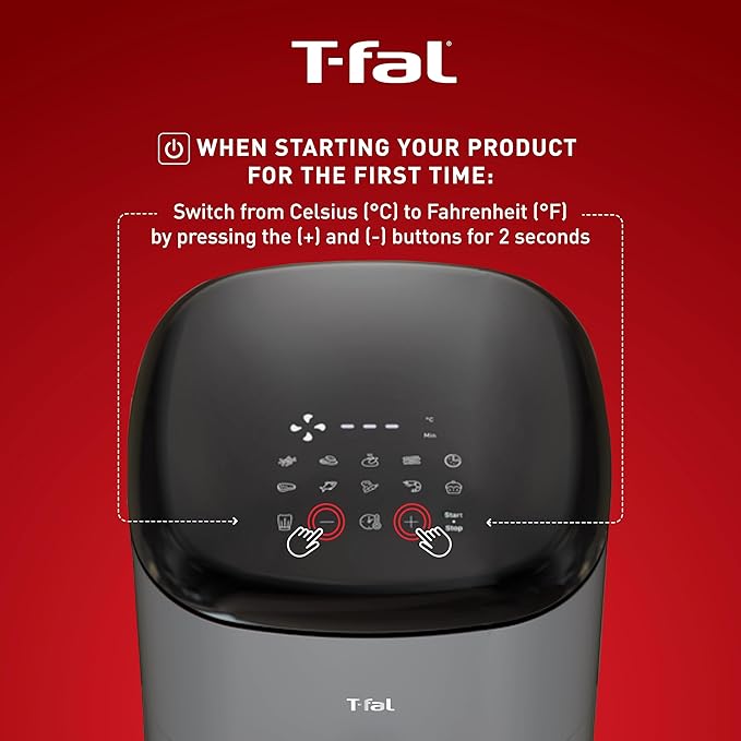 T-fal Easy Fry Max 5.3 qt Digital Air Fryer: 10 Versatile Cooking Programs, Intuitive Touchscreen, Dishwasher-Safe Basket, Fast and Healthy Cooking for Crispy Delicious Results, Grey