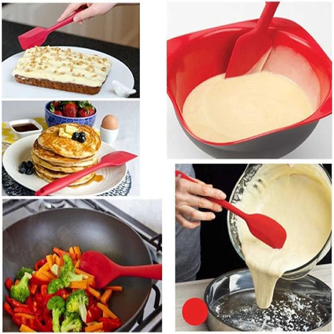 8 Pieces Silicone Spatulas,8.5 inch Non-stick Spatulas with Stainless Steel Core,Heat Resistant-500℉, One Piece Design,Food Grade Silicone, Dishwasher Safe, for Mixing,Cooking,Baking (8.5 inch)