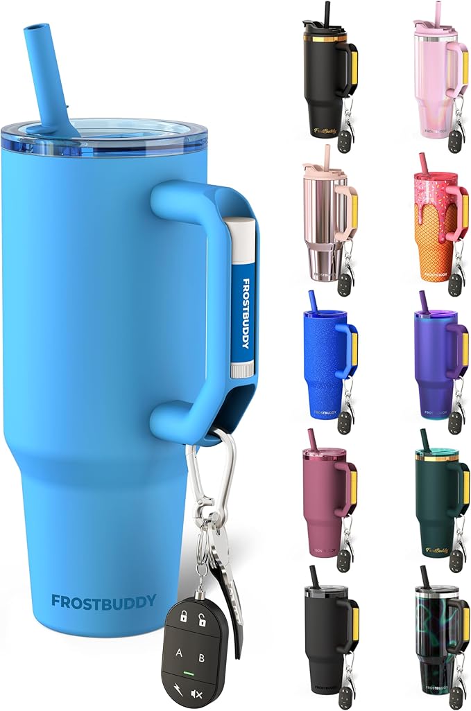 Thicc Buddy - 40 oz Stainless Steel Vacuum Insulated Tumbler with Lid and Straw for Water - Travel Mug Cupholder Friendly - Gifts for Women Men Him Her (Splash)