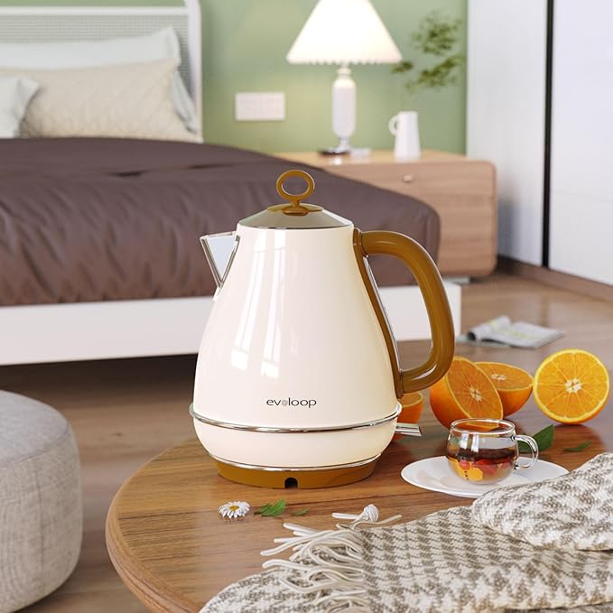 Evoloop 1.7L Electric Kettles, BPA Free Tea Kettle, Hot Water Boiler Heater, Stainless Steel Teapot, Auto Shut-Off & Boil-Dry Protection, 120V/1500W