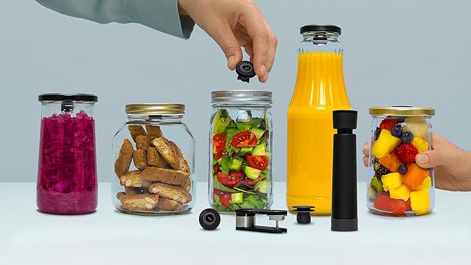 Airtender Reusable Food Grade Silicone Nanostoppers, Extra Wine Bottle and Jar Stoppers for Use with Airtender Wine Vacuum - 6 Nano Stopper Vacuum Plugs