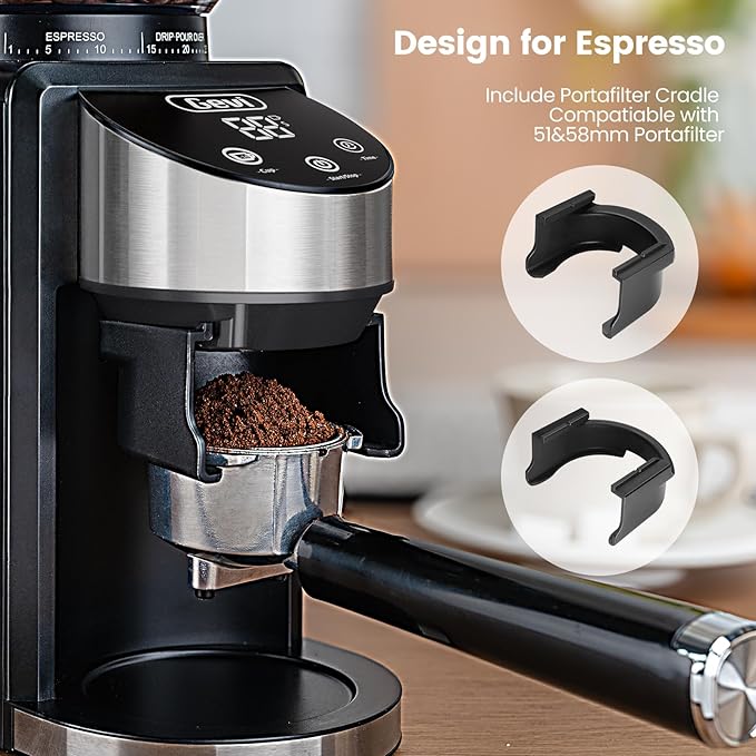 Gevi Coffee Grinder Electric,Coffee Bean Grinder with 35 Grind Settings for Espresso,Drip,French Press,Burr Coffee Grinder for Home Use,Anti-static Design,Black