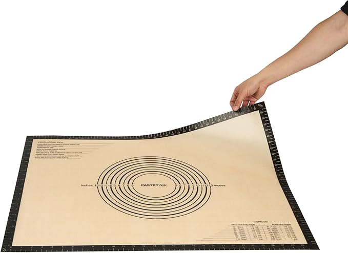 Restaurantware Baking Mat Pack of 1 Non-Stick 23.6"x31.5" Silicone Extra Large Baking Mat, Rectangle Reusable Durable Anti-Slip Sheet with Measurement Markings for Kneading Rolling Shaping Dough