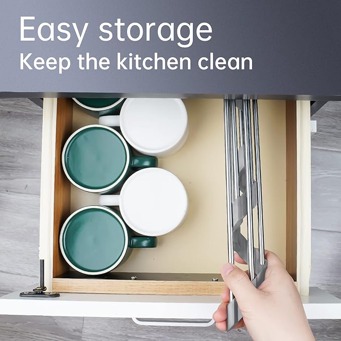 Tomorotec Triangle Roll-Up Dish Drying Rack for Sink Corner Small Foldable Stainless Steel Over The Sink Multipurpose Kitchen Drainer Caddy Organizer Storage Space Saver Shelf Holder (Gray)