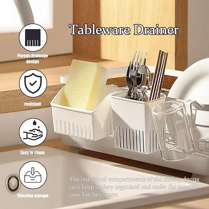 3 Pack Silverware Drying Basket, Silverware Drainer, Utensil Drainer, Escurridor De Cubiertos Plastico, Knife and Fork Storage Rack, Cup Rack Drying, Cup Rack for Drying in Kitchen