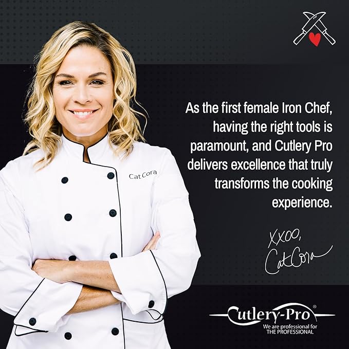 Cat Cora Forged Serrated Bread Knife, Professional 9-Inch German Steel Blade For Homemade Sourdough, Artisan Bread Slicing, or Cake Cutting, Ergonomic Triple-Rivet Handle, NSF-Certified Kitchen Knife