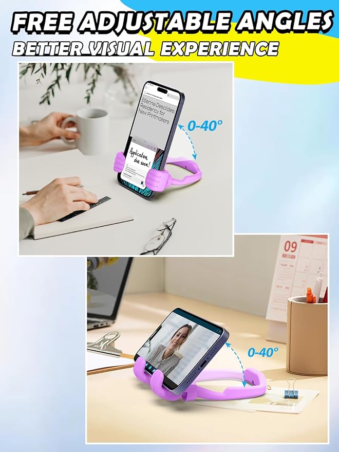 Stocking Stuffers for Teens Girls Adults Cell Phone Stand: Upgrade Adjustable Thumbs Up Lazy Phone Holder for Desk Cool Gadgets Fun Birthday Gifts Ideas for Kids Teenager Women Gifts for Christmas