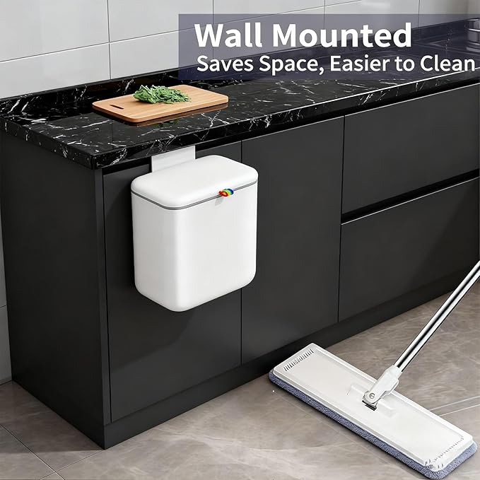 Compact Wall Mounted Humus Bucket with Fasteners Gluey Mattresses 2 Opening Fashion for Bathroom Bedroom Store Locking Mechanism Lid Kitchen Humus Bucket