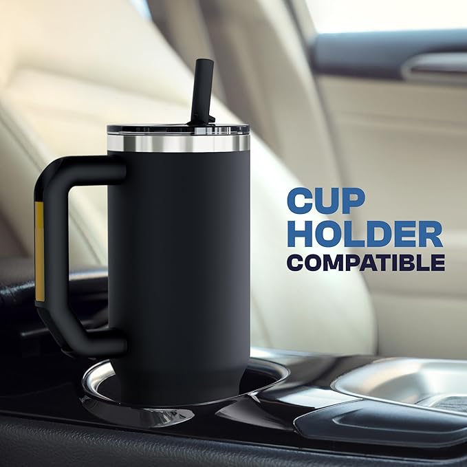 Thicc Buddy - 30 oz Stainless Steel Vacuum Insulated Tumbler with Lid and Straw for Water - Travel Mug Cupholder Friendly - Gifts for Women Men Him Her (Ice Cream)