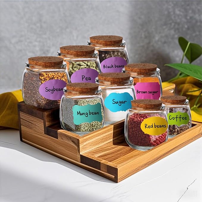 AIXIANG 20 Set 7oz Glass Jars with Cork Lid & Airtight Seal - Rustic Wedding Favors, Baby Shower Gifts, Candy & Spice Storage - Includes Twine, Labels (Multi-Purpose, Eco-Friendly)