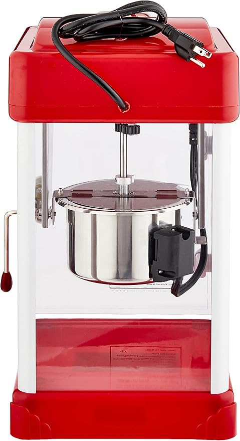 Pop Pup Popcorn Machine - 2.5oz Popper with Stainless-Steel Kettle, Serving Tray, Warming Light and Accessories by Great Northern Popcorn (Red)
