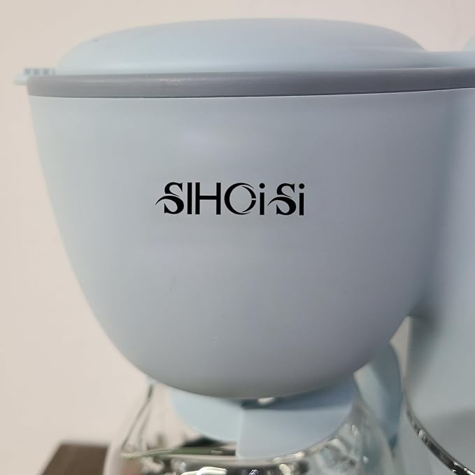 SIHOiSi Electric coffee makers – Compact and User-Friendly with Auto Pause & Serve, Reusable Filter, Office & Dorm Use, Blue