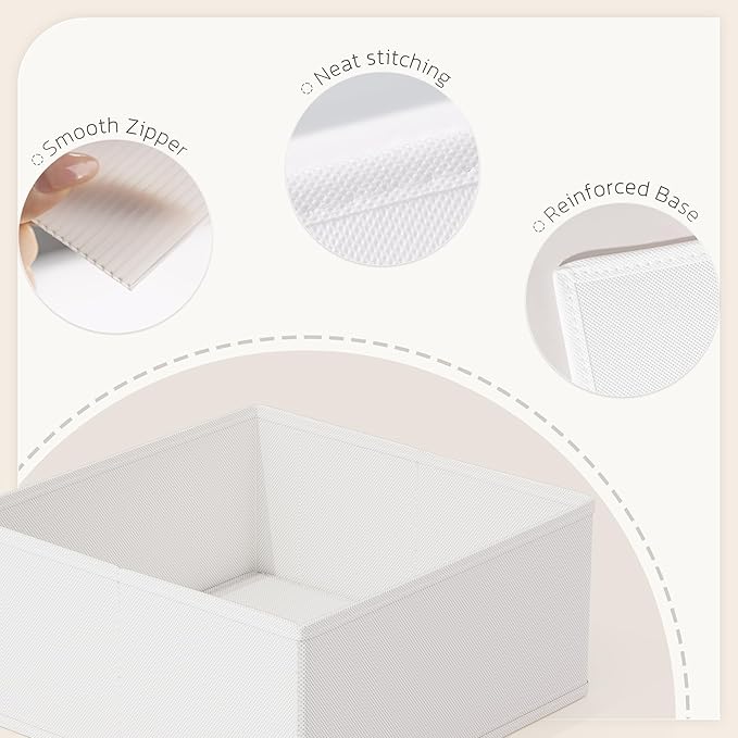 Drawer Organizer, 16 Pack Baby Dresser Organizer for Nursery, Foldable Closet Organizers and Storage Dresser Dividers for Clothes, Socks, Scarves, Ties (White)