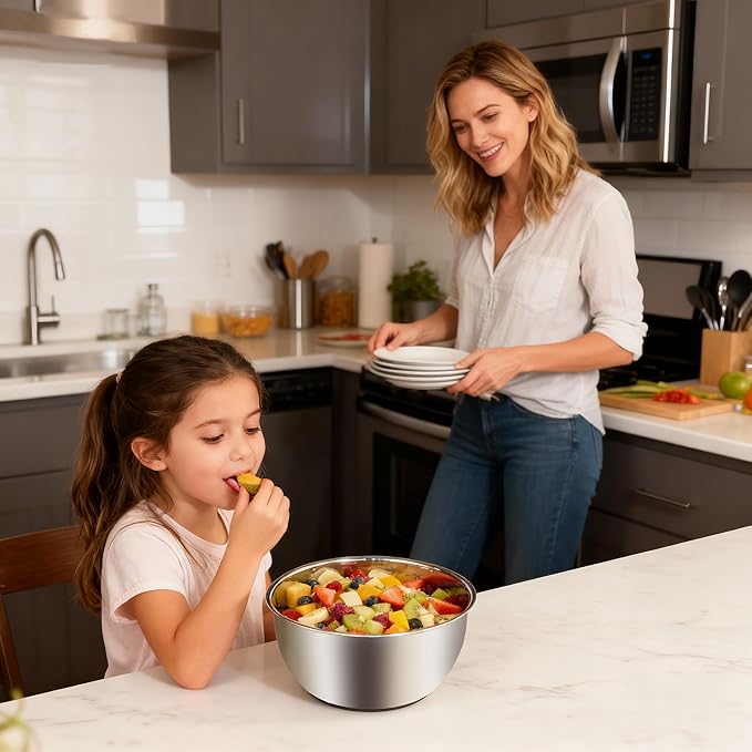 5.3Qt Stainless Steel Salad Spinner,Lettuce Spinner with Non-Slip Base,Multifunctional Design with a Crank,A Variety of Blades Make it Easy to Chop, BPA Free,Dishwasher Safe, Non-Slip Base.