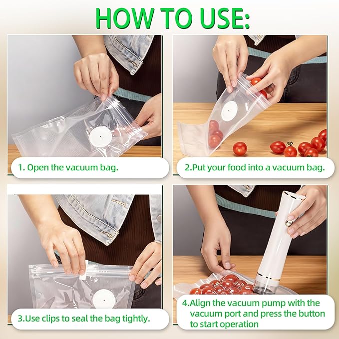 Compact Vacuum Sealer for Food Storage & Preservation,with Reusable Bags, Ultra-long 100-minutes Vacuuming Time,Chef-Preferred 6X Freshness Keep for Home Kitchen RV Travel Seal Meal