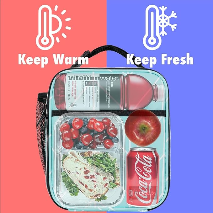 opux Premium Insulated Lunch Box, Soft School Lunch Bag for Kids Boys Girls, Leakproof Small Lunch Pail Men Women Work, Reusable Compact Cooler Tote Lunchbox for Office Adult, Teal